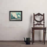 Map of Glacier National Park - Art Print, 11x14 / Simple / Black