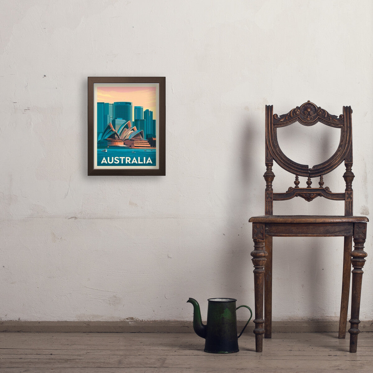 Australia: Sydney Skyline — Vintage Travel Poster | Art Print
