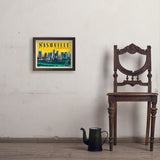 Nashville Sunset Skyline (Horizontal) - Art Print, 11x14 / Simple / Brown