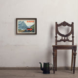 Glacier National Park: Going To The Sun Road (Horizontal) - Art Print, 11x14 / Simple / Brown