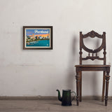 Portland, Oregon: Waterfont Skyline - Art Print, 11x14 / Simple / Brown
