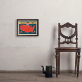 250th Anniversary USA: Commemorative Map - Art Print, 11x14 / Simple / Brown