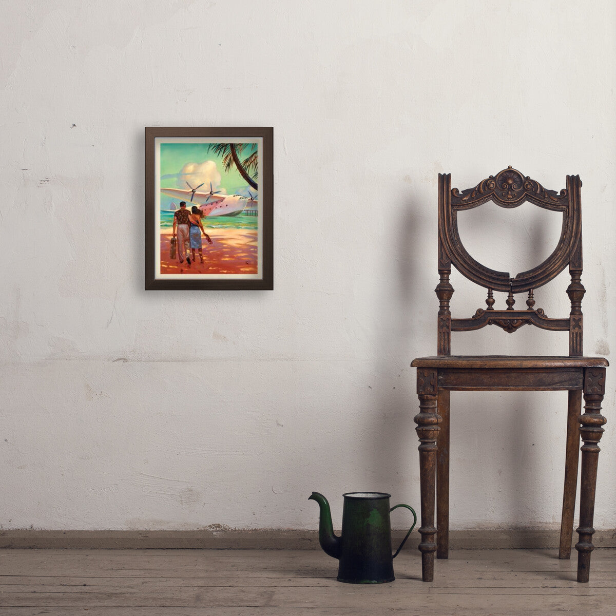 Oil Painting: Travel By Seaplane — Coastal Wall Art | Art Print