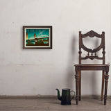 Nashville Skyline: Pedestrian Bridge, Horizontal - Art Print, 11x14 / Simple / Brown