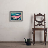 Memphis, TN: Pink Caddy (Horizontal) - Art Print, 11x14 / Simple / Gray