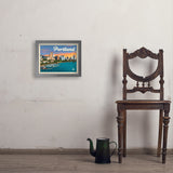 Portland, Oregon: Waterfont Skyline - Art Print, 11x14 / Simple / Gray