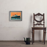 Long Beach, CA: Queen Mary - Art Print, 11x14 / Simple / Gray