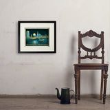 Nashville Riverfront Skyline at Night - Art Print, 11x14 / Standard / Black