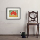 Australia: Explore Down Under Map - Art Print, 11x14 / Standard / Black