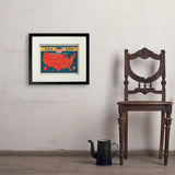 250th Anniversary USA: Commemorative Map - Art Print, 11x14 / Standard / Black