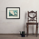 Map of Glacier National Park - Art Print, 11x14 / Standard / Black
