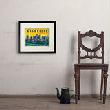 Nashville Sunset Skyline (Horizontal) - Art Print, 11x14 / Standard / Black