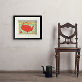 Map of the USA Print - Art Print, 11x14 / Standard / Black