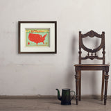 Map of the USA Print - Art Print, 11x14 / Standard / Brown