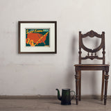 2024 Total Solar Eclipse Map - Art Print, 11x14 / Standard / Brown