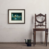 Nashville Riverfront Skyline at Night - Art Print, 11x14 / Standard / Brown