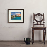 Portland, Oregon: Waterfont Skyline - Art Print, 11x14 / Standard / Brown