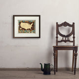 63 National Parks: Map Of USA - Art Print, 11x14 / Standard / Brown