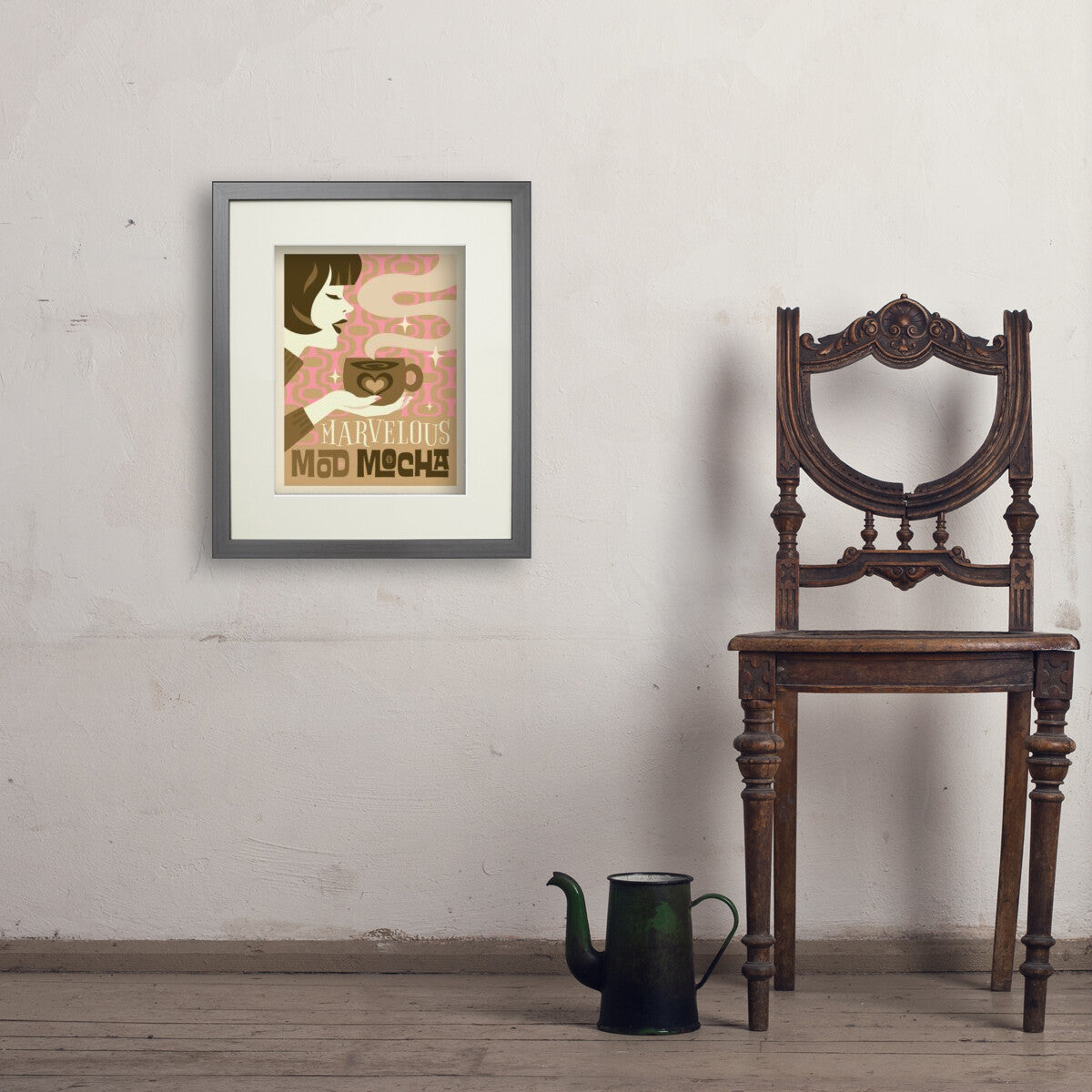 Mod Mocha Coffee — Mid Century Modern Wall Art | Art Print
