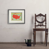 Map of the USA Print - Art Print, 11x14 / Standard / Gray