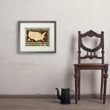 63 National Parks: Map Of USA - Art Print, 11x14 / Standard / Gray