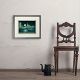 Nashville Riverfront Skyline at Night - Art Print, 11x14 / Standard / Gray