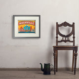 Nashville Landmarks (Horizontal) - Art Print, 11x14 / Standard / Gray
