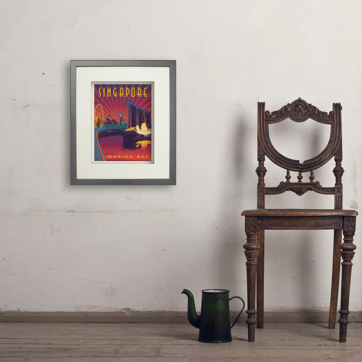Singapore: Marina Bay — Vintage Travel Poster | Art Print