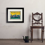 Nashville Sunset Skyline (Horizontal) - Art Print, 11x14 / Deluxe / Black
