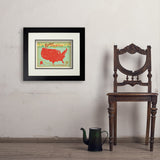 Map of the USA Print - Art Print, 11x14 / Deluxe / Black