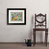 50-State Collage (Horizontal) - Art Print, 11x14 / Deluxe / Black