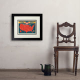 250th Anniversary USA: Commemorative Map - Art Print, 11x14 / Deluxe / Black