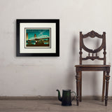 Nashville Skyline: Pedestrian Bridge, Horizontal - Art Print, 11x14 / Deluxe / Black