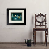 Nashville Riverfront Skyline at Night - Art Print, 11x14 / Deluxe / Black