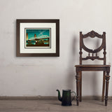 Nashville Skyline: Pedestrian Bridge, Horizontal - Art Print, 11x14 / Deluxe / Brown