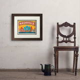 Nashville Landmarks (Horizontal) - Art Print, 11x14 / Deluxe / Brown
