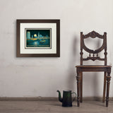 Nashville Riverfront Skyline at Night - Art Print, 11x14 / Deluxe / Brown