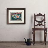 2024 Cicada Invasion Map - Art Print, 11x14 / Deluxe / Brown