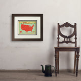 Map of the USA Print - Art Print, 11x14 / Deluxe / Brown