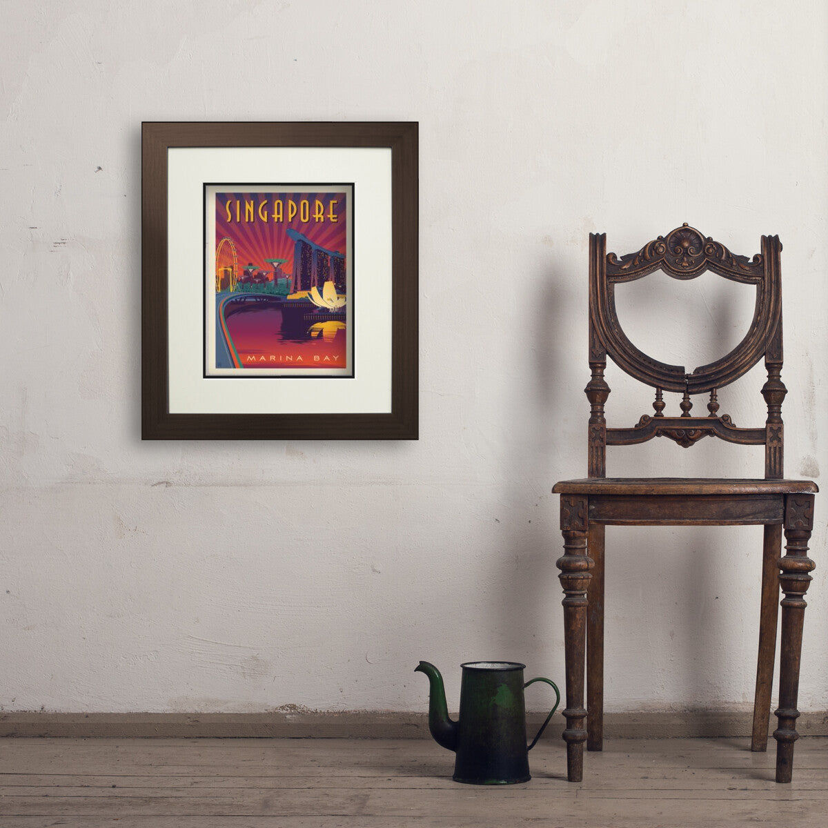 Singapore: Marina Bay — Vintage Travel Poster | Art Print