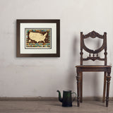 63 National Parks: Map Of USA - Art Print, 11x14 / Deluxe / Brown