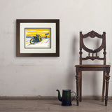 Salt Flat Motorcycle Racer - Art Print, 11x14 / Deluxe / Brown