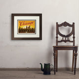 Chicago: Horizontal Skyline - Art Print, 11x14 / Deluxe / Brown