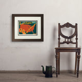 2024 Total Solar Eclipse Map - Art Print, 11x14 / Deluxe / Brown