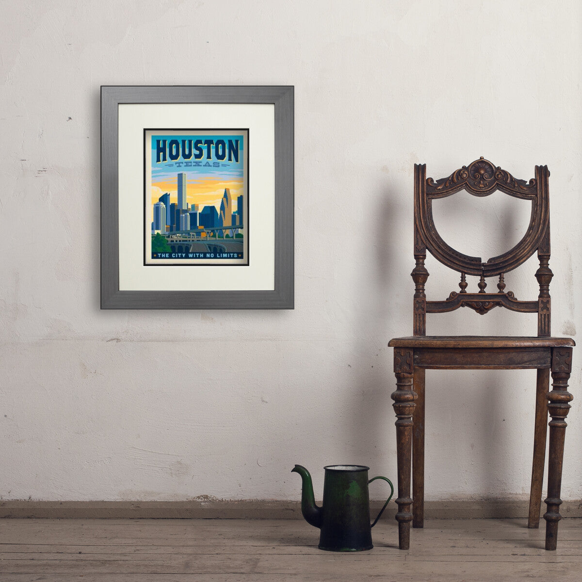 Houston, Texas: City With No Limits — Vintage Travel Poster | Art