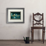 Nashville Riverfront Skyline at Night - Art Print, 11x14 / Deluxe / Gray