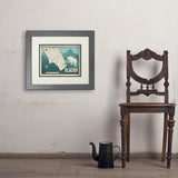 Map of Glacier National Park - Art Print, 11x14 / Deluxe / Gray