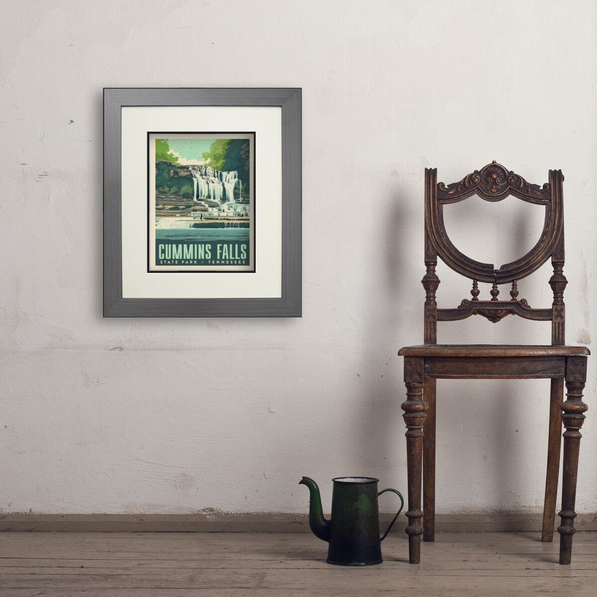 Cummins Falls State Park, TN — Vintage Travel Poster | Art Print