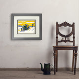 Salt Flat Motorcycle Racer - Art Print, 11x14 / Deluxe / Gray