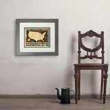 63 National Parks: Map Of USA - Art Print, 11x14 / Deluxe / Gray